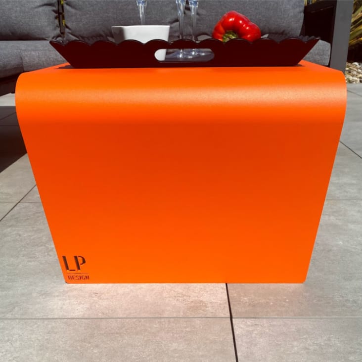 Table basse de jardin aluminium orange L68xl49cm H40cm-COLLECTION MOBILIER cropped-3