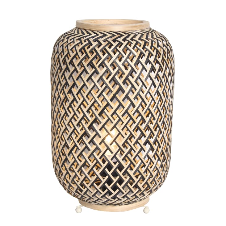 Lampe de table en bamboo naturel-Cage cropped-4