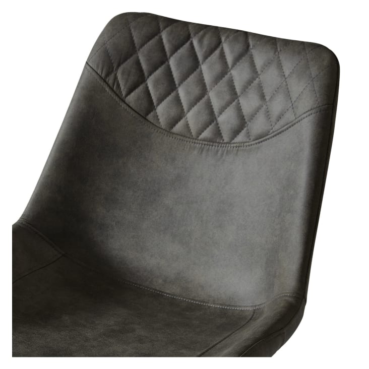 Chaise industrielle microfibre vintage marron foncé/métal noir (x2)-FALCON cropped-10