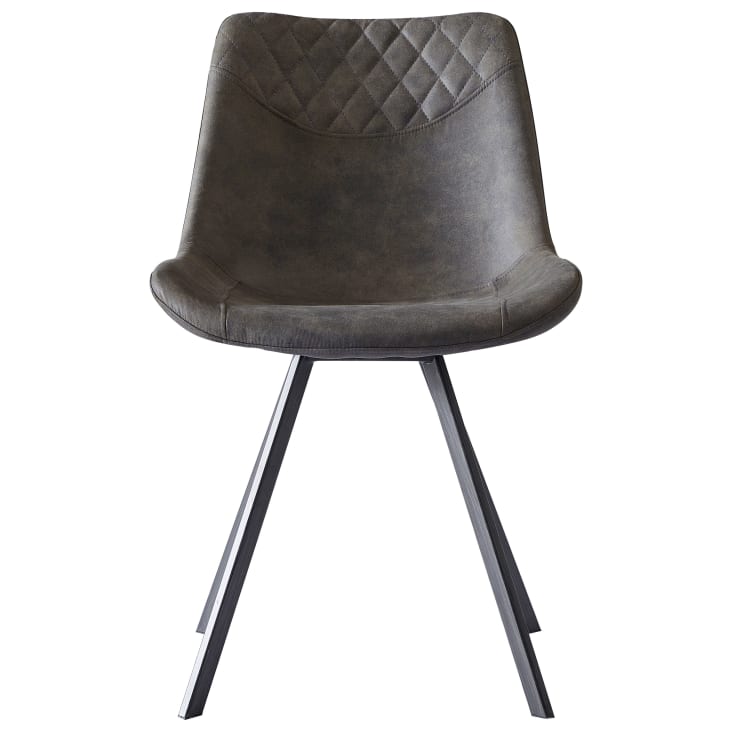 Chaise industrielle microfibre vintage marron foncé/métal noir (x2)-FALCON cropped-5