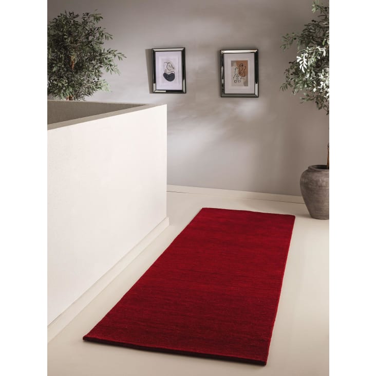 Alfombras de pasillo de lana rojo 80x300 JAMAL
