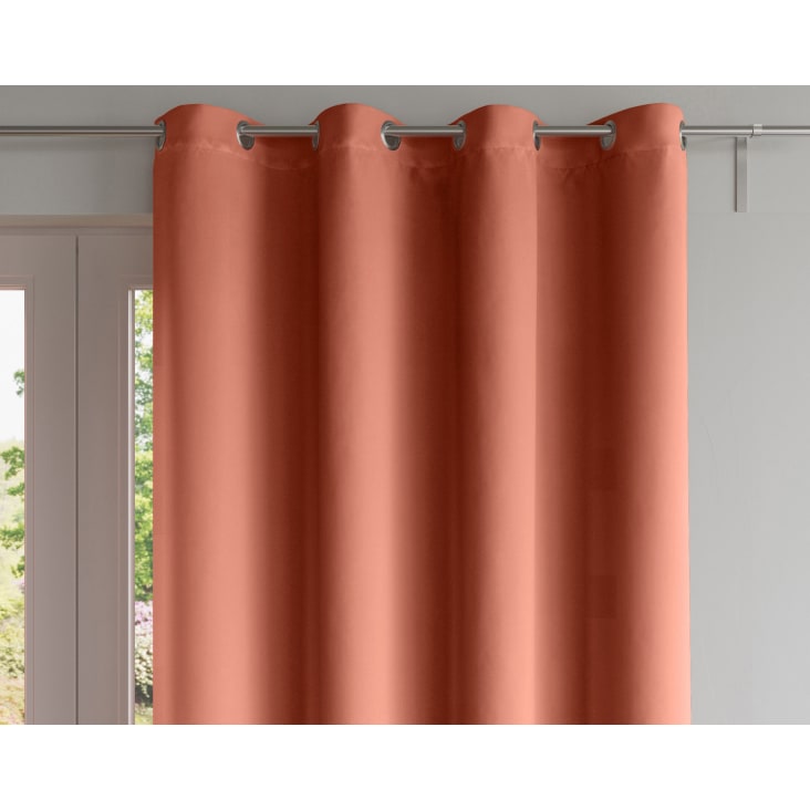 Paire de rideaux 135x260 en coton rouge tomette-DREAMZ cropped-2