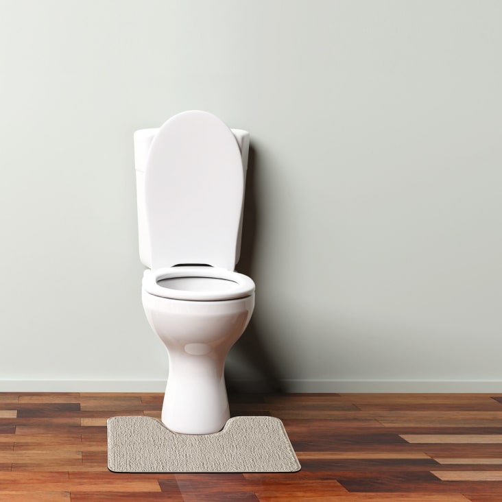 Tapis de toilette en polyester uni ecru 50x40cm Polynesie