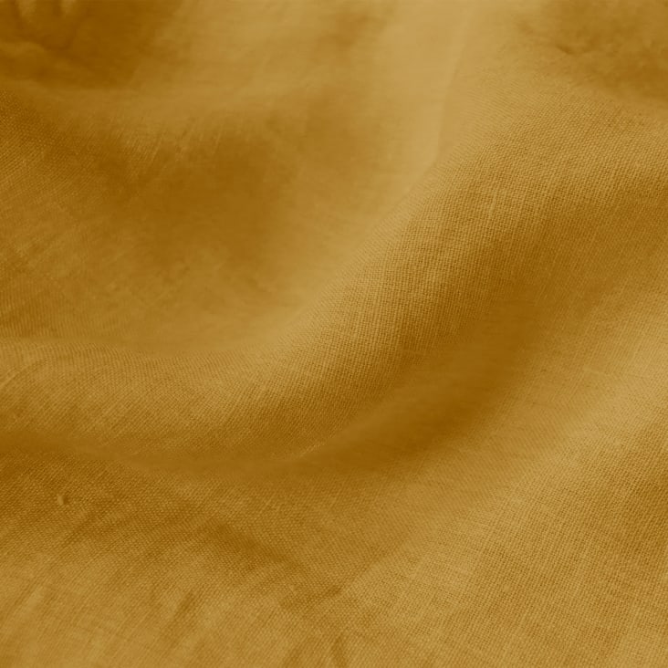 Housse de couette unie en lin lavé Safran 240x220cm-Lin lave cropped-4