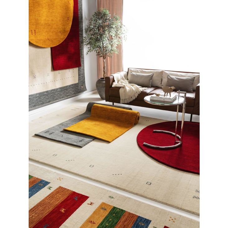 Alfombra de lana redonda rojo 120 redondo JAMAL Maisons du Monde