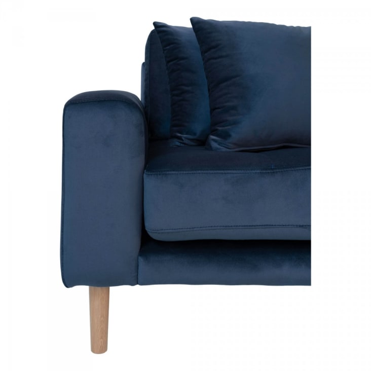 Canapé d'angle droit en velours bleu-Milime cropped-4