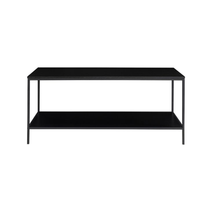 Meuble TV minimaliste effet bois et métal noir 100cm noir-Yock cropped-2