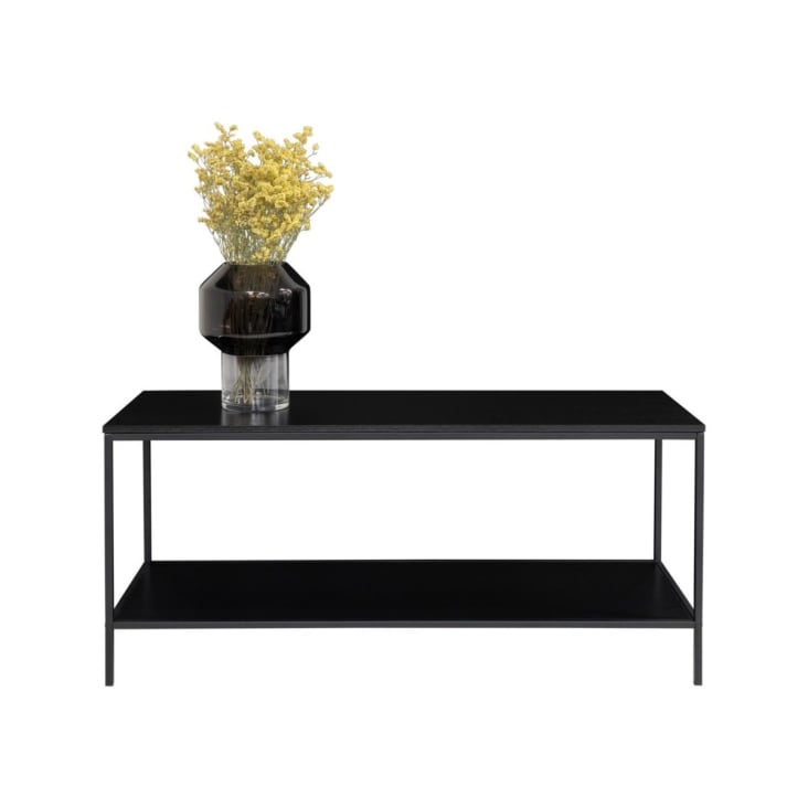 Meuble TV minimaliste effet bois et métal noir 100cm noir-Yock cropped-3