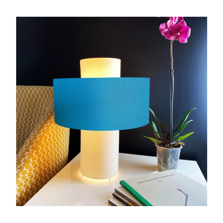 Lampe bleu turquoise D 35 cm-Emilio cropped-2