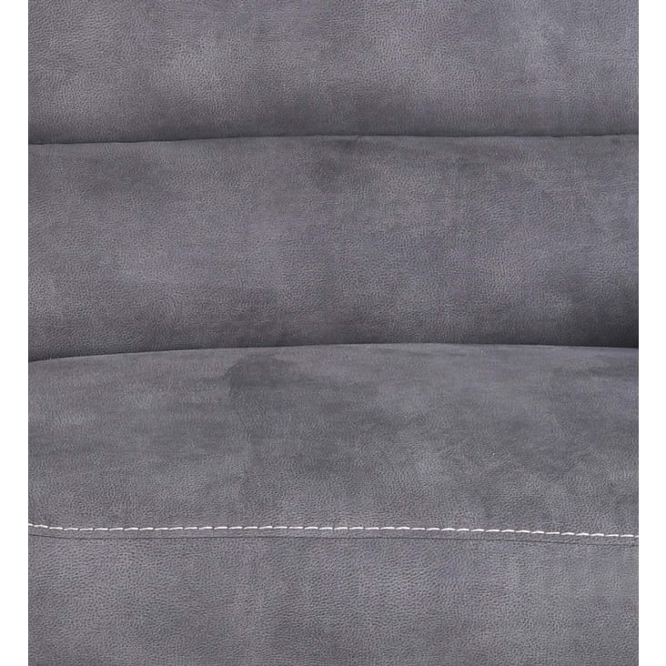Sofá reclinable de 2 plazas de tela gris L 208 cm