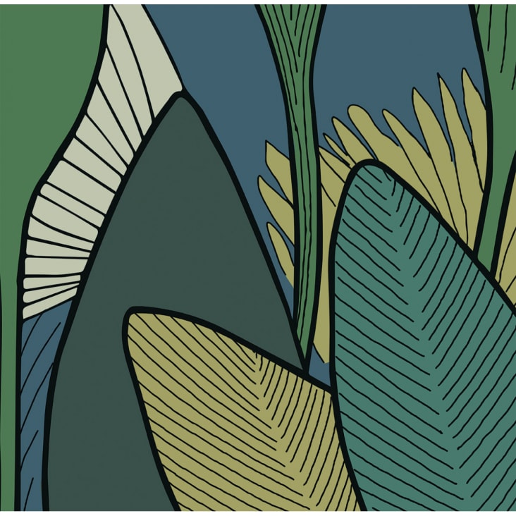 Papier peint panoramique végétal vert 340x250cm cropped-3
