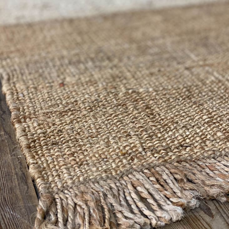 Tapis en jute et laine avec franges 160x230cm-Franca cropped-4