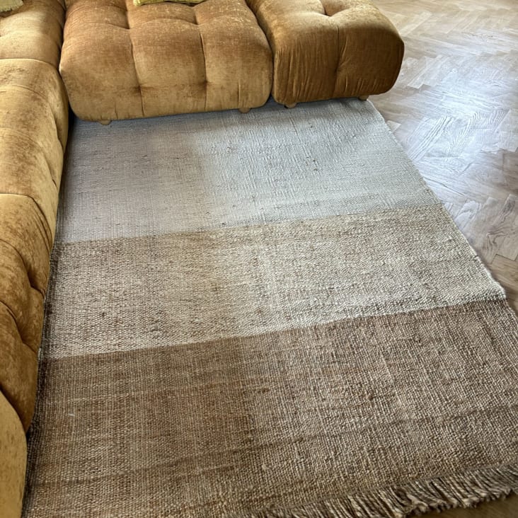 Tapis en jute et laine avec franges 160x230cm-Franca cropped-5