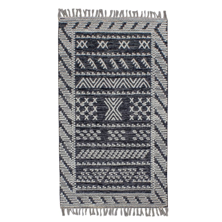 Tapis en laine et coton noir 90x150cm-Tokat