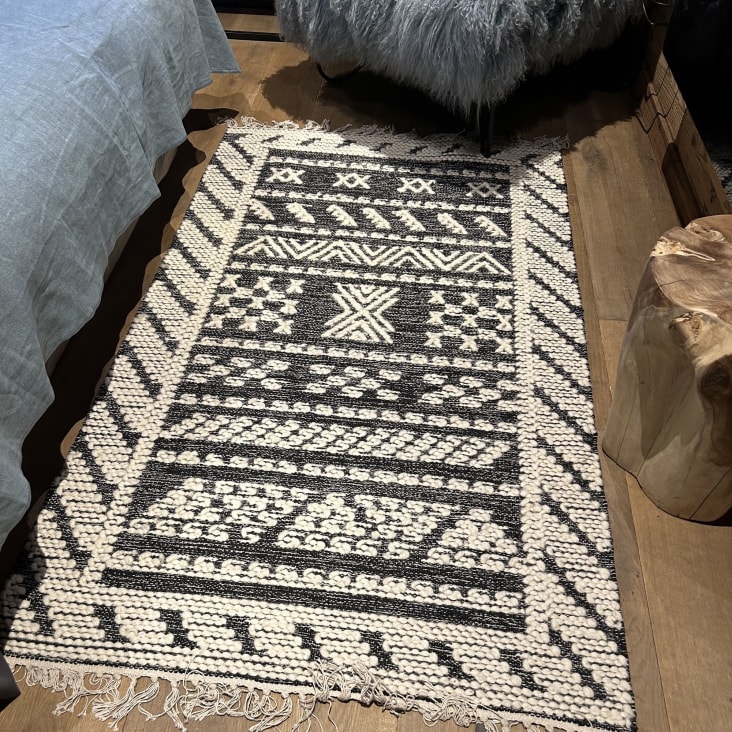 Tapis en laine et coton noir 90x150cm-Tokat cropped-2