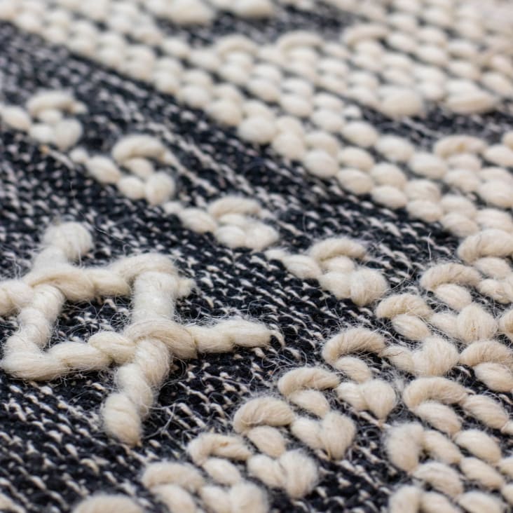 Tapis en laine et coton noir 90x150cm-Tokat cropped-4