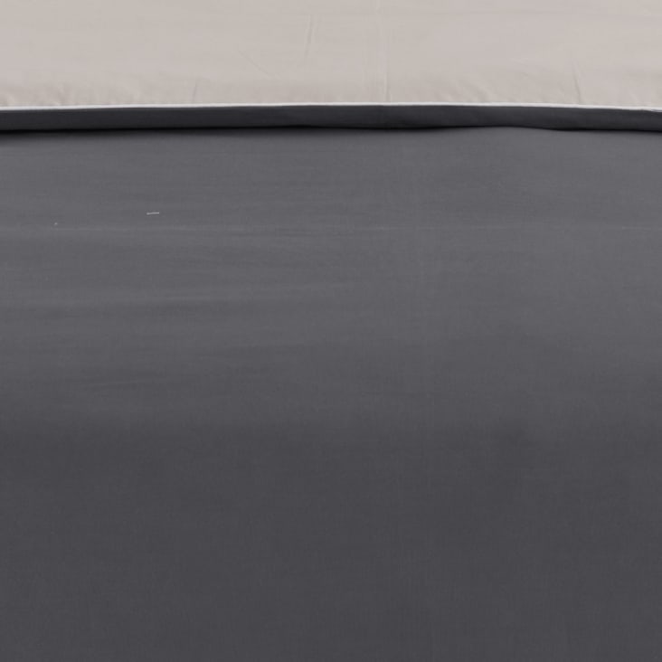 Housse de couette bicolore en percale coton Anthracite/Gris 240x220 cm-Dozmary cropped-9