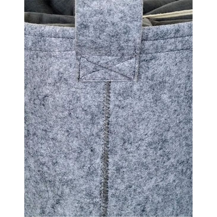 Panier à linge en tissu gris à double compartiments - Hübsch