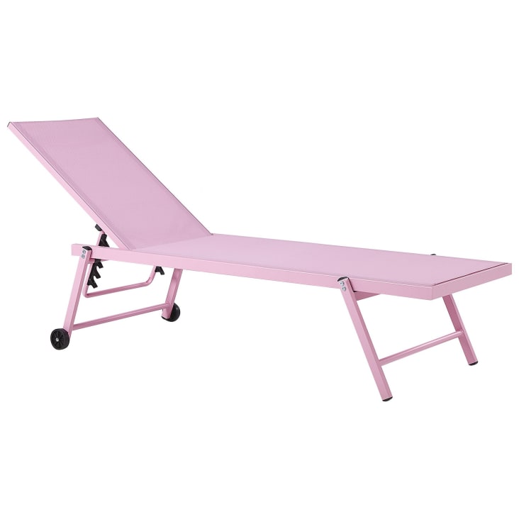 Chaise longue en aluminium avec revêtement rose-Portofino