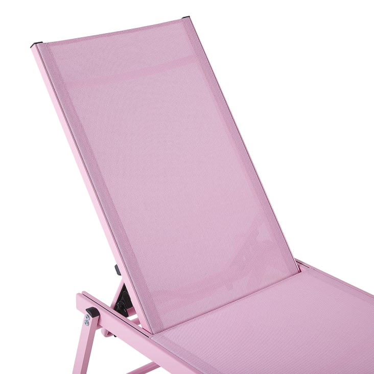Chaise longue en aluminium avec revêtement rose-Portofino cropped-3