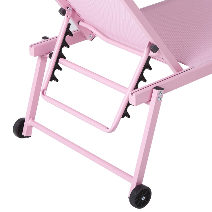 Chaise longue en aluminium avec revêtement rose-Portofino cropped-4