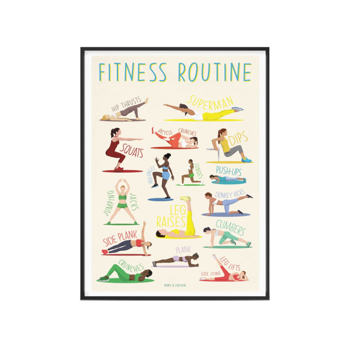 Affiche Fitness - Exercices Routine Fitness - 40 x 60 cm-FÊTE DES MÈRES