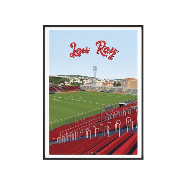 Affiche Stade Foot - Stade du Ray Nice - 30 x 40 cm-NICE