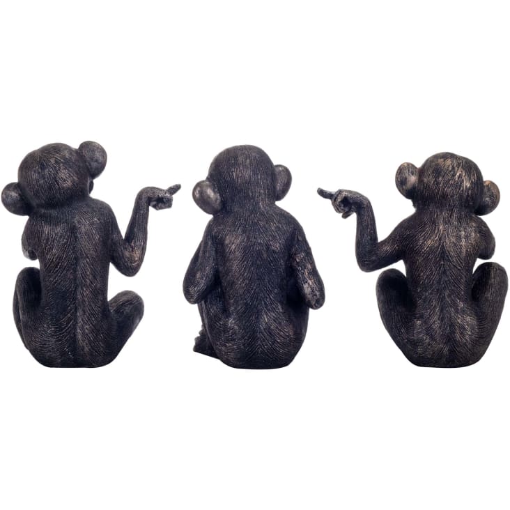 Petites statuettes singes en résine - Lot de 3-SINGES cropped-2