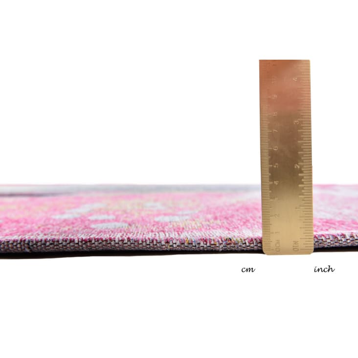 Tapis salon tissé plat - rose foncé multi 190x280 cm-COSIMA cropped-4