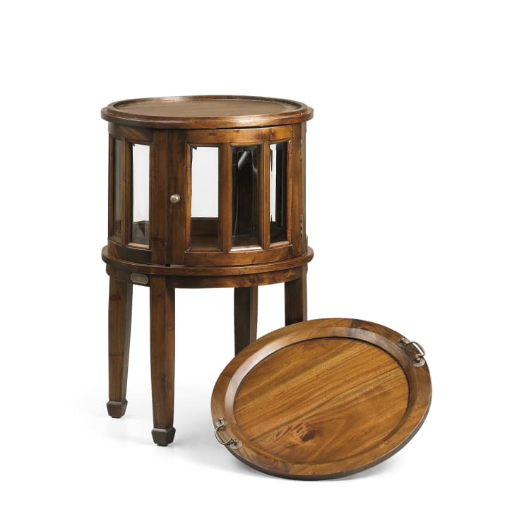 Tavolino porta liquori in legno marrone D 50 cm FLAMINGO