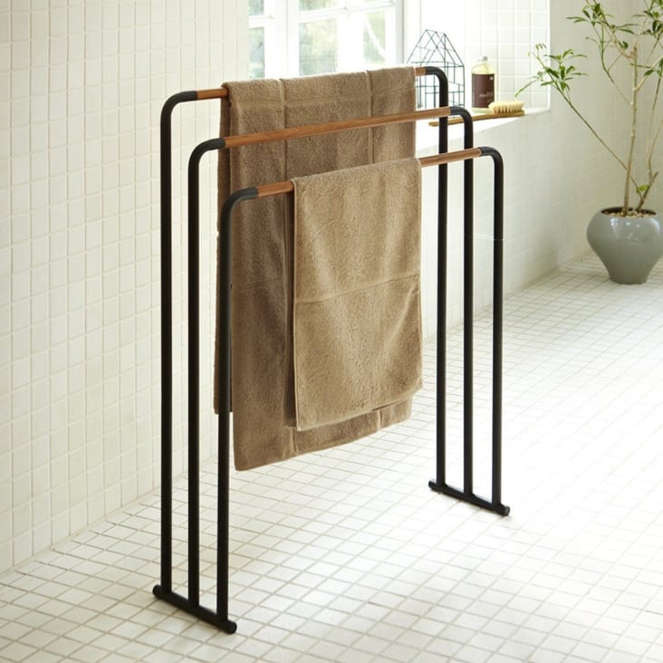 Porta-Asciugamani Salvaspazio da Bagno con 3 Barre Japanese Design