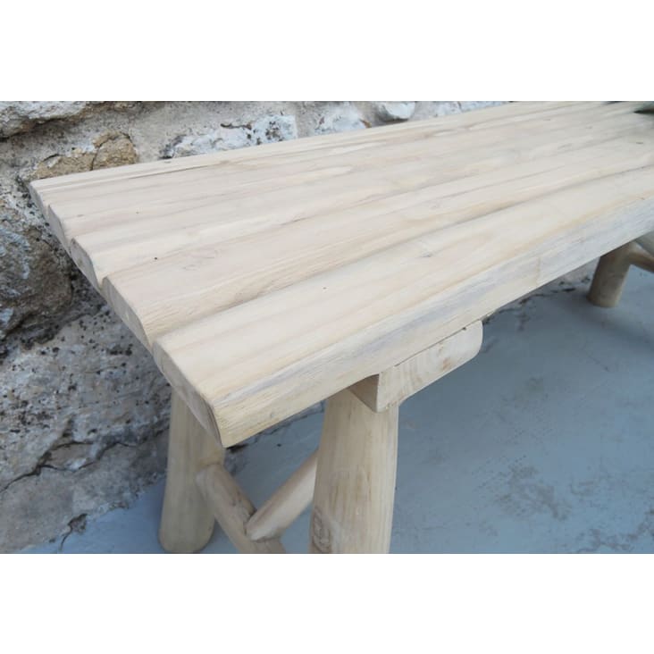 Panca in legno in teak e canna da mare PEPPER