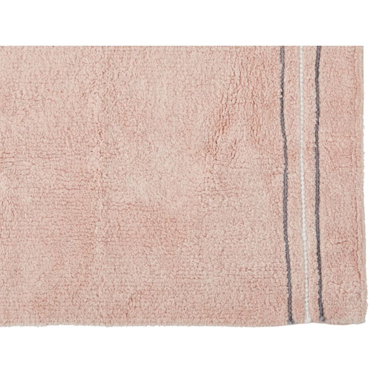 Tapis de bain coton uni rose poudré 50x80cm-Aqua pool cropped-3