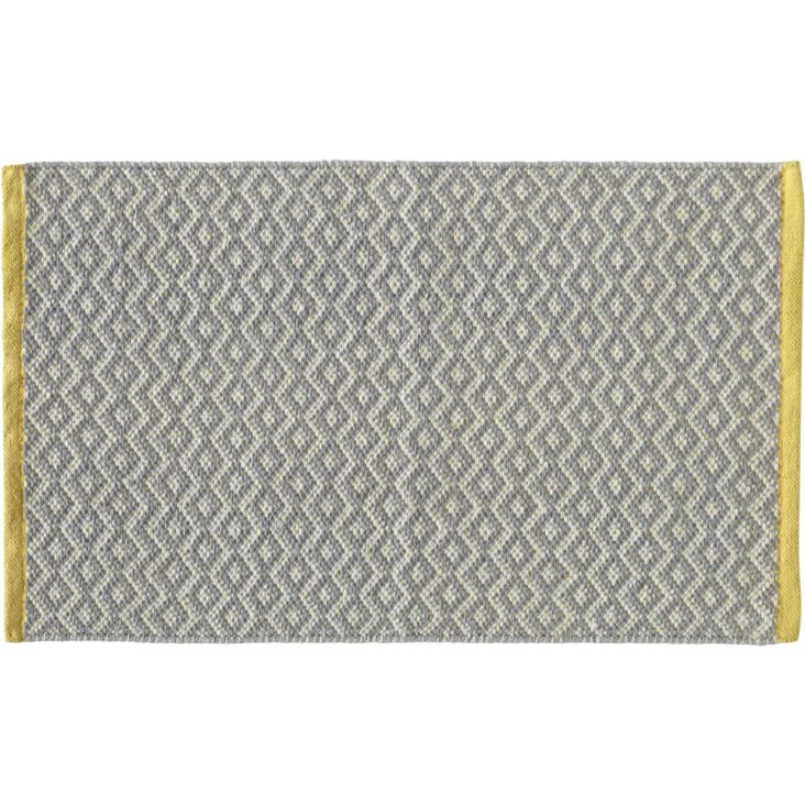 Tapis de bain en polyester fantaisie gris et jaune 50x120cm-Jungle