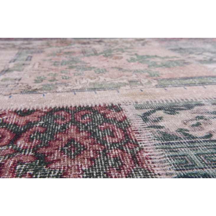 Tapis vintage tissé plat patchwork - multicolore 70x140 cm-ADARA cropped-2