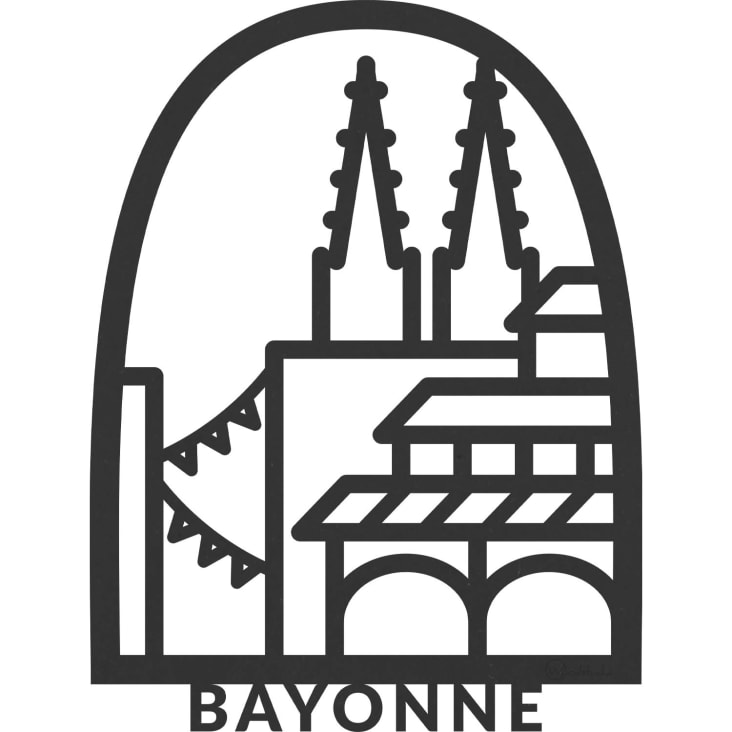 Tableau en bois noir Bayonne  28x37,5cm-BAYONNE