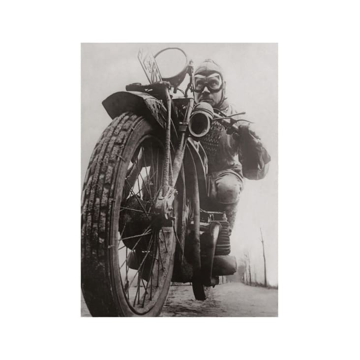 Photo ancienne noir et blanc moto n°29 alu 60x90cm-CYCLES cropped-2