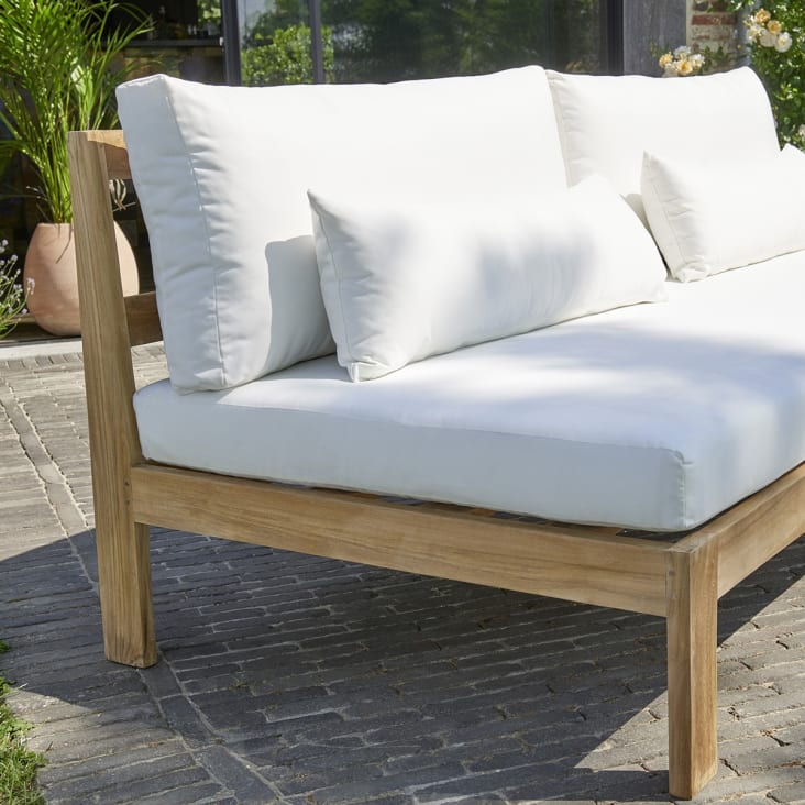 Canapé de jardin en teck massif blanc 3 places-Palma cropped-5