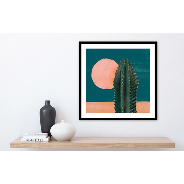 Affiche illustration cactus et soleil rose sans cadre 30x30cm cropped-3