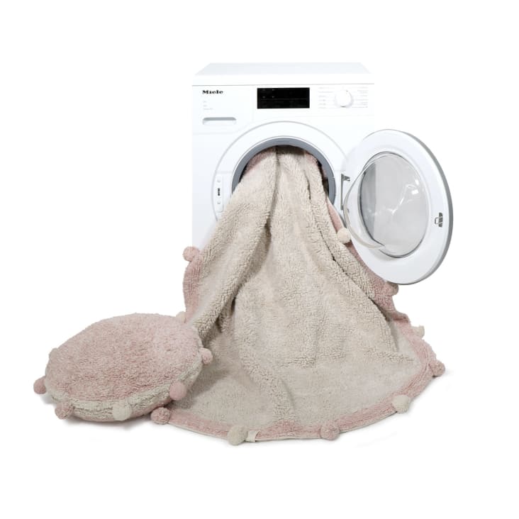 Alfombra lavable redonda de algodón rosado 120ø-BUBBLE cropped-7