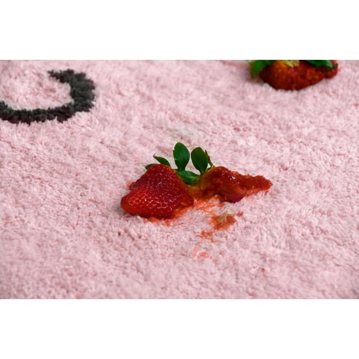 Tappeto lavabile foglia di cotone rosa 90x105 COEUR