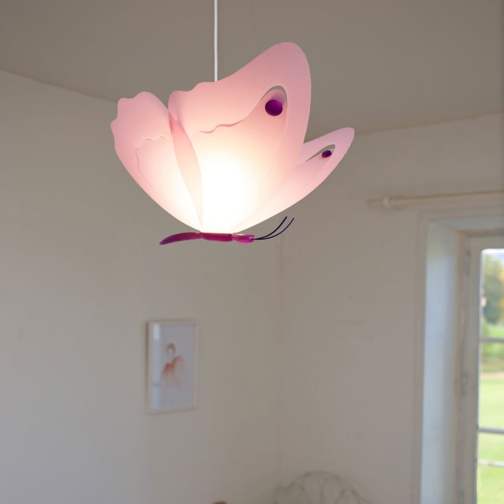 Lampada a sospensione per bambini Farfalla Viola 45 cm