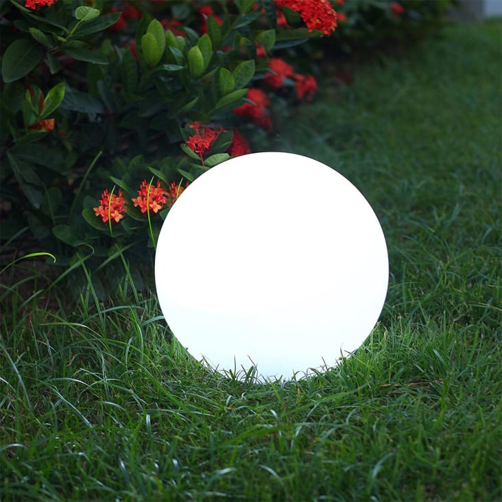 2 Boules lumineuses solaires Polyéthylène Blanc ∅30cm-Solsty cropped-3