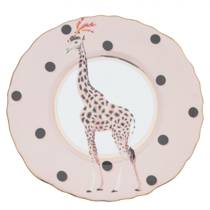 Assiette en porcelaine girafe D24cm-GIRAFE