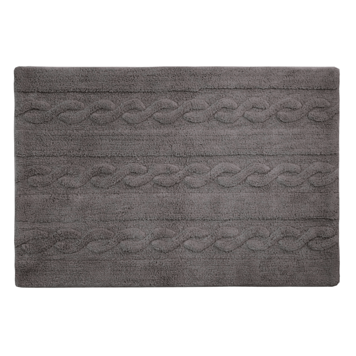 Tappeto lavabile in cotone grigio 80x120 TRESSE