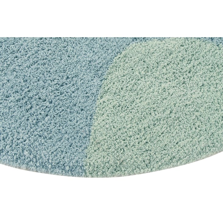 Alfombra lavable mundo de algodón azul y verde Ø100-PLANÈTE cropped-6