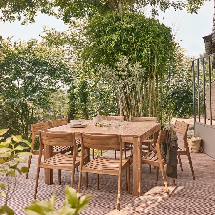 Tavolo Da Giardino Con Panche In Legno - Set Per 6 Persone, 178x78 Cm, Finitura Teak Invecchiato - Foto 11