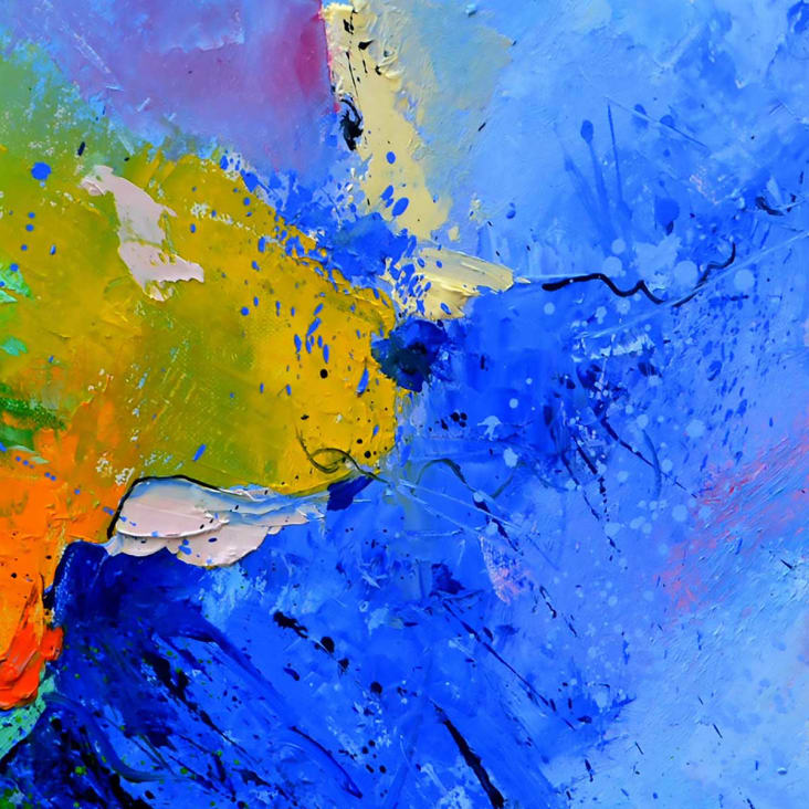 Trazos abstractos azul efecto oleo Cuadro Decorativo Tela Canvas