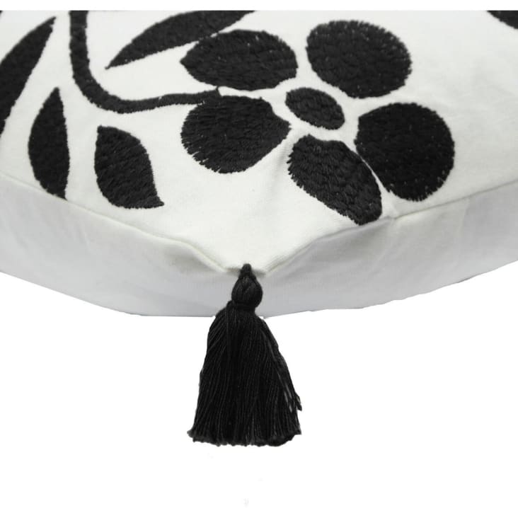 Housse de coussin coton  50x30 noir-Matisse cropped-3