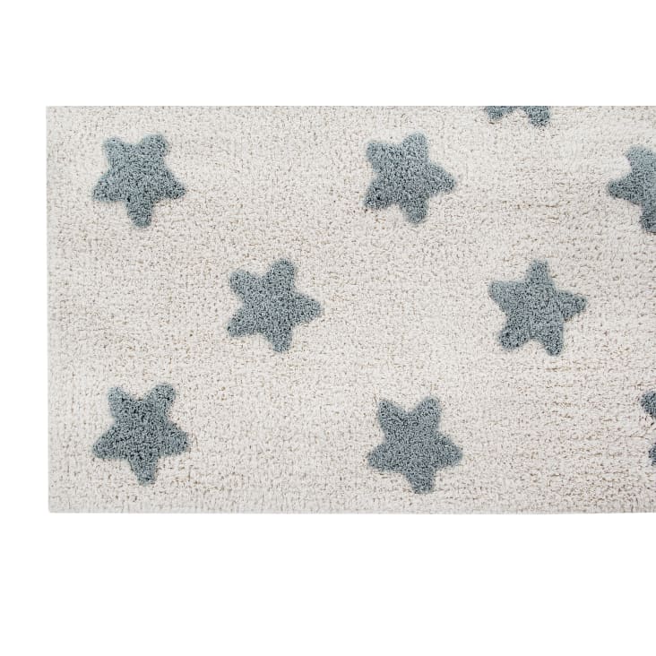 Tapis 120x175 coton lavable étoile bleu
